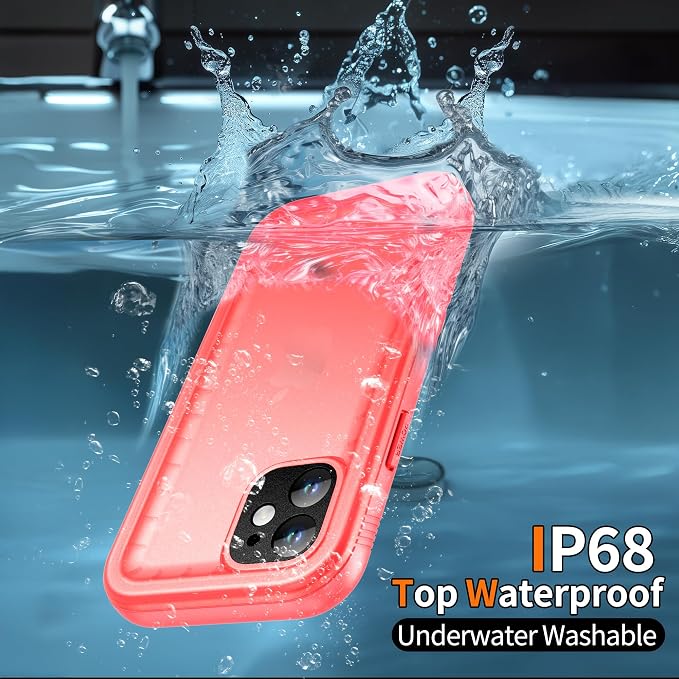 Cozycase Compatible with iPhone 12 Mini Waterproof Case - Full Body Rugged Dustproof Shockproof Case with Built-in Screen Protective Case for iPhone 12 Mini 5.4 inch (Pink)