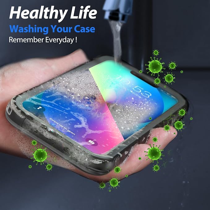 SPORTLINK for iPhone 13 Case Waterproof - Buit in Screen Protector [Compatible with MagSafe][IP68 Underwater][6.6FT Military Dropproof][Dustproof] Full Body Shockproof Case 6.1" Black