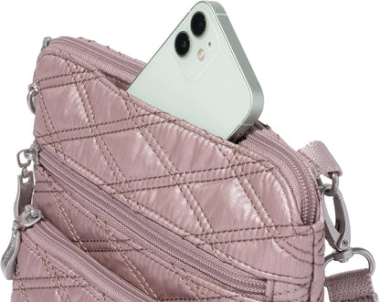 Baggallini Modern Pocket Crossbody Bag for Women, 8.5"x8.5" Handbag Purse with RFID, Lightweight Water-Resistant