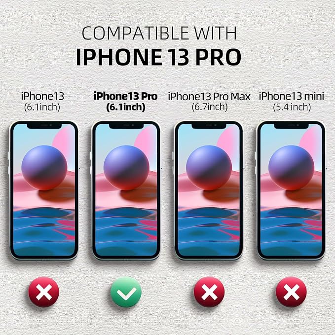 SPORTLINK Compatible with iPhone 13 Pro Waterproof Case - Built in Screen Protector Full Body Shockproof/Dustproof/IP68 Waterproof/Case for iPhone 13 Pro 6.1 Inch Black