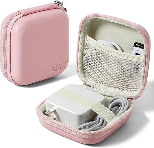 Charger Case for Macbook, Portable Tech Electronic Organizer Bag, Small Travel Storage Pouch for Laptop Accessories, MacBook Power Adapter, Charging Cords, USB Drives, Power Bank (Pink, M)