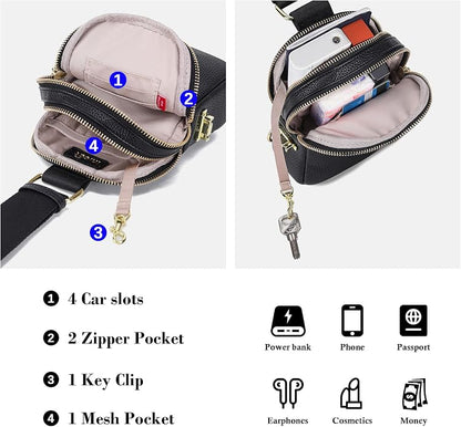 INICAT Small Sling Bag for Women Everyday & Travel Crossbody Bags Lightweight Cross Body Purses Vegan Leather
