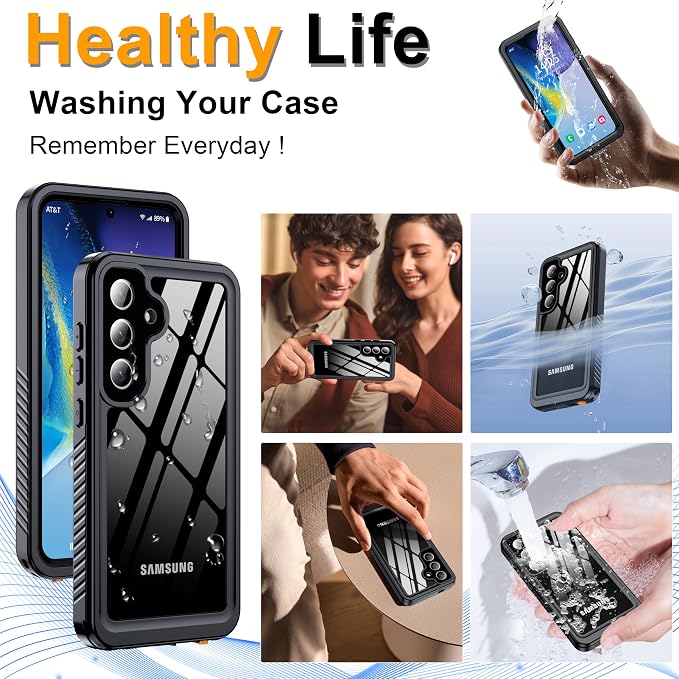 for Samsung Galaxy S25 Plus Case, IP68 Waterproof with Built-in Screen&Lens Protector [14FT Military Shockproof] Full Body Heavy Duty Protective Phone Case for S25 Plus 5G, Black
