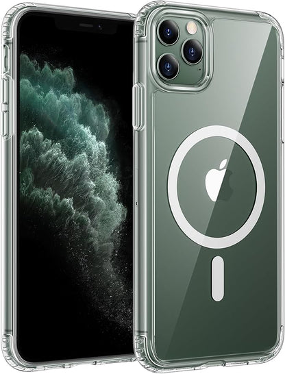 FNTCASE for iPhone 11 Pro Case, Fit for Magsafe, Clear Anti Yellowing | Magnetic Phone Cases, 14FT Military Grade Drop Protection, Slim Shockproof Protective Cover, Transparent