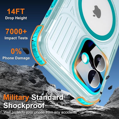 WIFORT for iPhone 17 Waterproof Case, [Fit for Magsafe] with Sapphire Lens & Screen Protector, IP68 Full Body 15FT Military Shockproof, Magnetic Frosted Phone Cover with Lanyard, 6.3" Teal