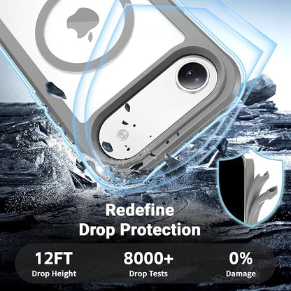jaroco Magnetic for iPhone Air Case, [Compatible with MagSafe][Military Grade Drop Protection][Heavy Duty Protection][Non-Slip][Shockproof] 2-Layer Durable Bumper Phone Case 6.5''-Gray