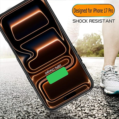 Battery Case for iPhone 17 Pro, Full Encircle 10000mAh High Capacity Rechargeable Portable Charger Case Extended Battery Pack for iPhone 17 Pro(6.3 inch) Wireless Charging Cover with Carplay-Black