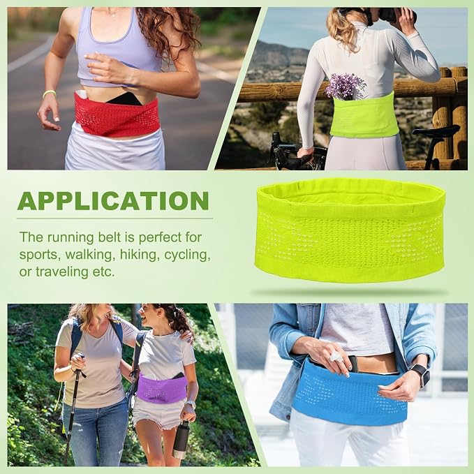 Slim Running Belt, Running Fanny Pack Phone Holder for Women Men Waist Bag Moisture Wicking Storage Belts Bag- Fitting for (Storage Phone-Travel- Sports- Hiking) Yellow & S