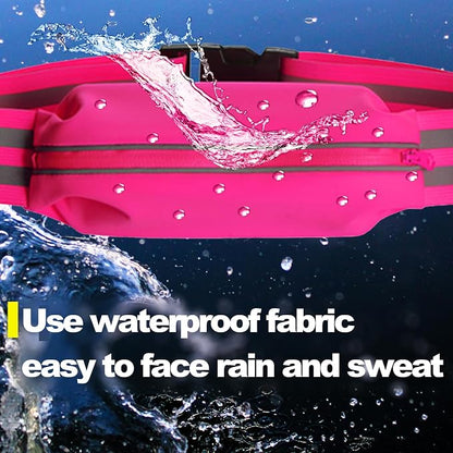 Running Belt Running Phone Belt for Women and Men Phone Holder Runners Pouch Waist Reflective Runners Money Belts Exercise Waist Workout Jogging Running Gear Accessories (Pink）