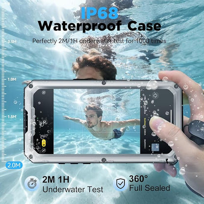 Beasyjoy for iPhone 17 Pro Max Case Waterproof, Heavy Duty Metal Case with Built-in Screen Protector, Full Body Rugged Military Grade Shockproof Dustproof Cover for Construction Outdoor 6.9", Silver