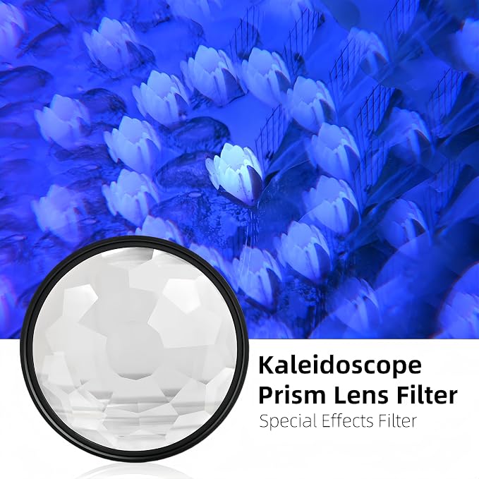 GREEN.L 77mm Kaleidoscope Prism Lens Filter Photography Prism Crystal Glass Effect Filter