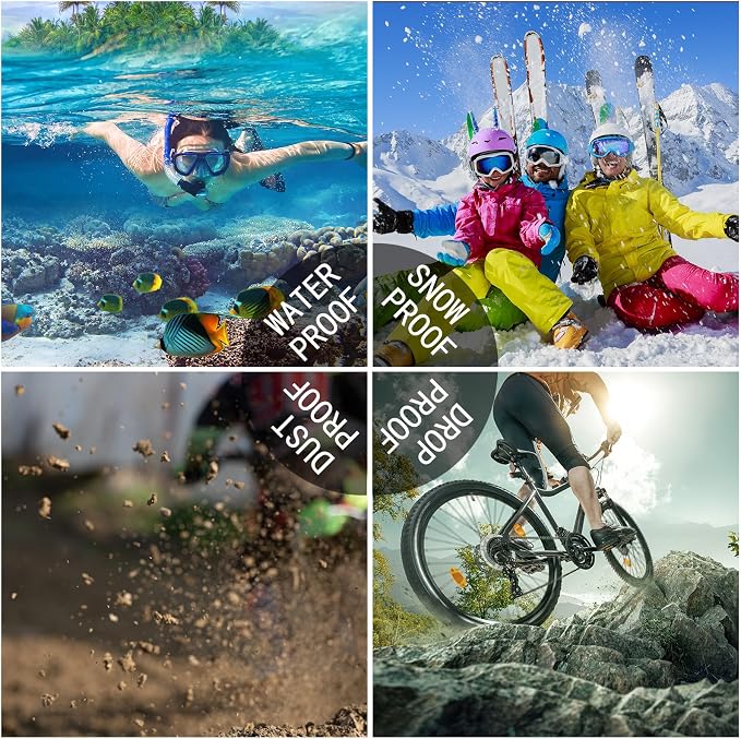 Omio for Galaxy A25 5G Waterproof Case, Full Body IP68 Underwater Clear Protective Case Built-in Screen Protector Heavy Duty Shockproof Case for Men Women, Black