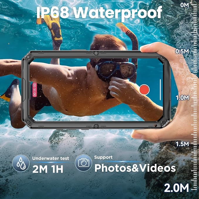 Mitywah Waterproof Case for iPhone 17 Pro, Rugged Metal Case with Built-in Screen Protector, Heavy Duty Full Body Shockproof Protective Cover 6.3 inch, Black