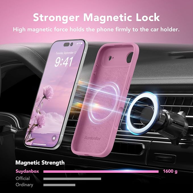 Magnetic for iPhone Air Case, Compatible with MagSafe, [Full Camera Protection][Screen Protector] Silicone Shockproof Protective Phone Case for iPhone 17 Air 6.5", Blackcurrant