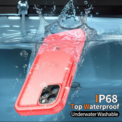 Cozycase Compatible with iPhone 12 Pro Max Case Waterproof, Built-in Screen Protector, Full Body Protective Cover, Shockproof Waterproof Case for iPhone 12 Pro Max 6.7 inch 2020 (Pink)