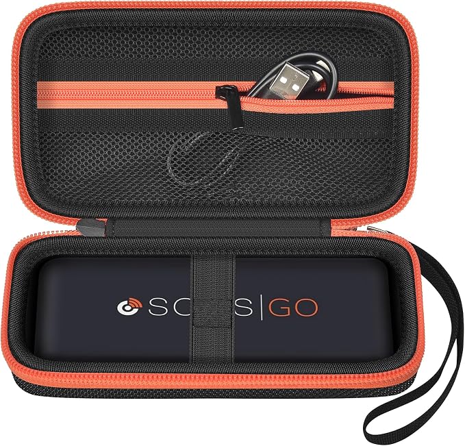 Boobowl Hard Mobile Hotspot Case for SIMO Solis Go 4G WiFi Power Bank | Elastic Strap, Mesh Pocket for Charger and USB Cable, Hand Strap for Business Trips, Camping and Daily Carry, Box Only - Blac