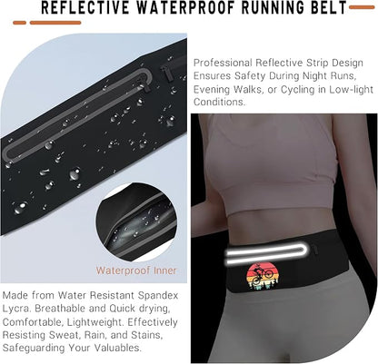 Mountain Tree Bicycle Running Belt Waist Pack Bag for Men Women,Runner Fanny Pack with 3 Pouches,Waterproof Reflective Running Bag Phone Holder for Jogging Hiking Traveling Gym,runner gifts for women