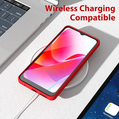 oakxco for Motorola Moto G Power 2022 Phone Case/Moto G Play 2023 Phone Case Liquid Silicone, Thin Slim Soft Rubber Gel TPU Plain Simple Cover for Women, Matte Solid Color,Red