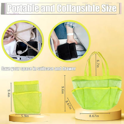Attmu Mesh Shower Caddy Portable, Quick Dry Hanging Shower Tote Bag for College Dorm Room Essentials, Large Capacity Caddy Dorm for Bathroom Gym Swimming