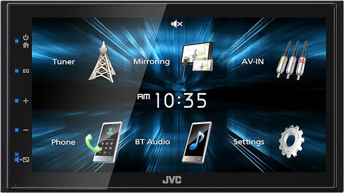JVC KW-M150BT Bluetooth Car Stereo Receiver with USB Port – 6.75" Touchscreen Display - AM/FM Radio - MP3 Player Double DIN – 13-Band EQ (Black)