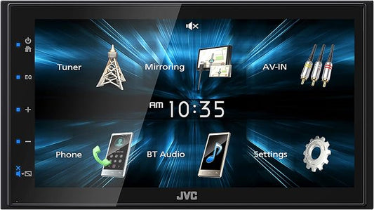 JVC KW-M150BT Bluetooth Car Stereo Receiver with USB Port – 6.75" Touchscreen Display - AM/FM Radio - MP3 Player Double DIN – 13-Band EQ (Black)