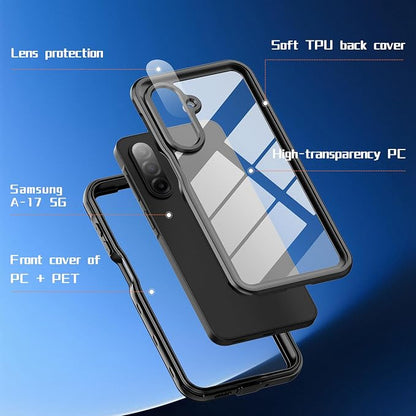 Waterproof Case Compatible with Samsung Galaxy A17 5G, Fully Sealed Underwater IP68 Waterproof Shockproof Dustproof Full-Body Protective Clear Cover Built-in Screen Protector. (Black)