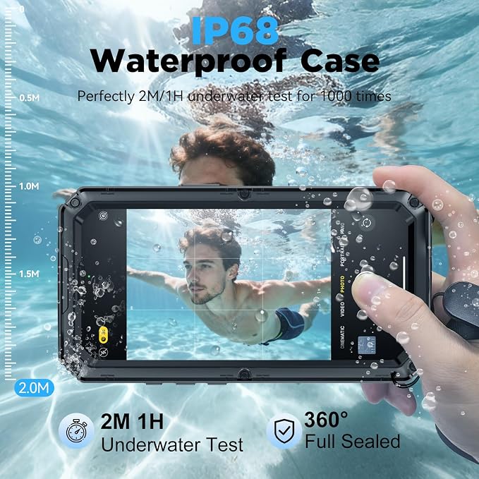Beasyjoy for iPhone 17 Case Waterproof, Heavy Duty Metal Full Body Protection, Built-in Screen Protector, Military Grade Shockproof Dustproof Rugged Cover for iPhone 17 6.3 inch, Black