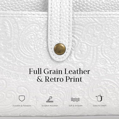 befen Leather Wristlet Wallet for Women Cell Phone Purse with Built in Wallet Vintage Leather Crossdody Bag Clutch Purse