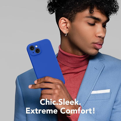 Magnetic for iPhone 15 Plus Case, Compatible with MagSafe, [Full Camera Protection][Screen Protector] Silicone Shockproof Protective Phone Case for iPhone 15 Plus 6.7", Klein Blue