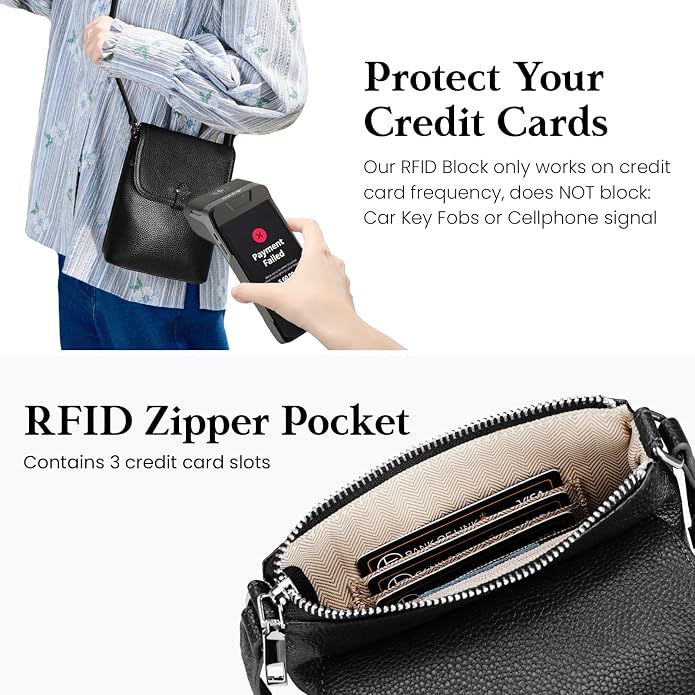 befen Genuine Leather Small Crossbody Bags for Women, Womens Cell Phone Purses Cross body Bag Purse with RFID Card Slots