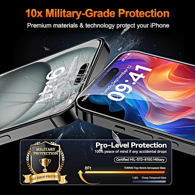 3 Pack Screen Protector for iPhone 15 6.1 Inch, Auto Dust Removal, 9H Hardness, Anti-Fingerprint, HD Clear Tempered Glas with Auto Alignment Kit