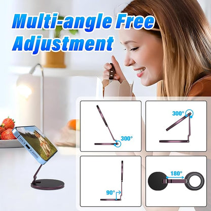Double Magnetic Ring Phone Holder, Strong Dual-Sided Magnet Mount for iPhone, Android & MagSafe Cases, Iron Surface Compatible
