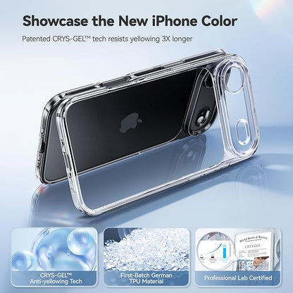 CASEKOO for iPhone 17 Air Case Crystal Clear, Patented Anti-Yellow & Virgin TPU, 15FT Military-Grade Drop Protection, Slim Transparent Women Men Funda para for iPhone 17 Air Case 6.5 inch, Clear