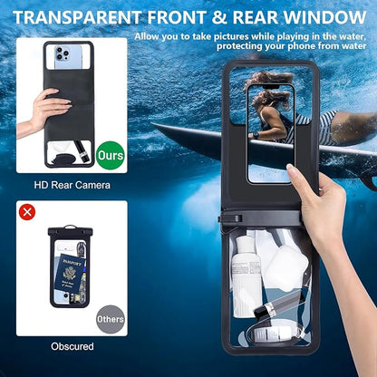 Niveaya [Up to 10.5"]Waterproof Phone Pouch - 2 Pack, Waterproof Phone Lanyard Case with iPhone 17/16/15/14/13 Pro Max up to 9.5", Phone Dry Bags for Vacation Beach Pool Kayak Cruise Travel Essentials