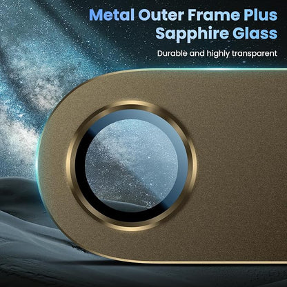 Uyiton Compatible with iPhone Air Camera Lens Protector - [Not Easy to Break][Strong Adsorption][Case-Friendly] Metal Tempered Glass Rear Camera Screen Cover - Brown