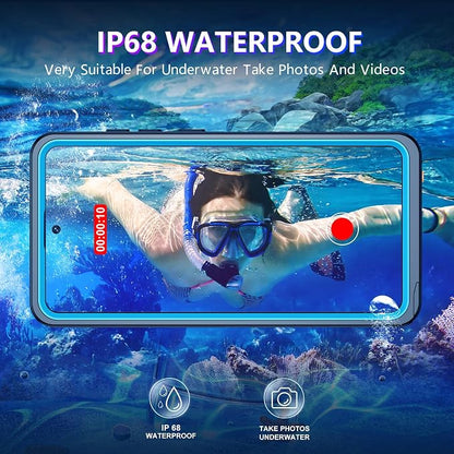 Temdan Designed for Samsung Galaxy S26 Ultra Case Waterproof, Built-in Lens & Screen Protector Military Grade Shockproof Dropproof IP68 Underwater Full Body Phone Case for Galaxy S26 Ultra 6.9"-Blue
