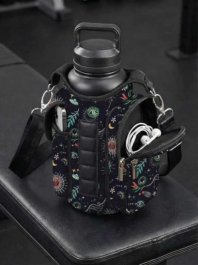 AUPET Magnetic Gym Bag for Men & Women, Small Gym Bag Organizer, Crossbody Magnets Gym Water Bottle Bag Holder Carrier Fits for 18-40oz Owala Yeti Hydro Flask, Workout Pouch for Phone, Keys & Wallet