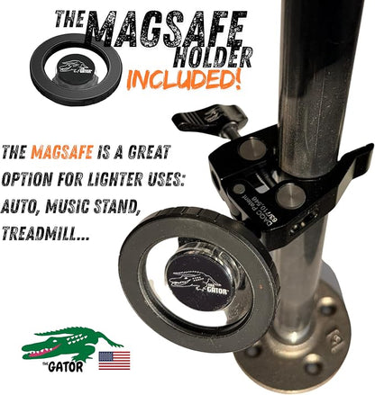 THE GATOR Cell Phone Holder with Both MagSafe and Cradle Options Included! Phone Mount for Golf Cart, ATV Accessory, Quad, Bicycle, Motorcycle, Car, Boat, Scooter, Photography Fits Most smart Phones