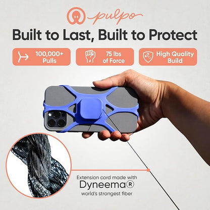 Pulpo Anti Theft Phone Leash with Retractable Dyneema Tether, Secure Phone Leash and Strap for Skiing, Kayak, Travel and Festivals, Fits Smartphones up to 6.8 Inches, Ash Lavender