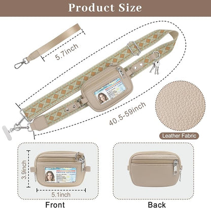 Clip and Go Cell Phone Pouch Lanyard Crossbody with Wallet | Adjustable Strap, Leather Purse Strap, Wrist Strap, For Women