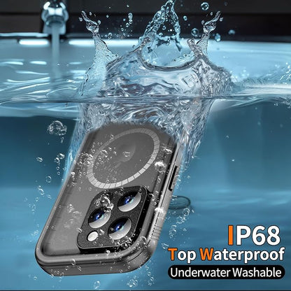 Cozycase for iPhone 13 Pro Max Waterproof Shockproof Dustproof Case [Compatible with MagSafe] - Heavy Duty/360 Full Body/Military Grade/Rugged Hard Built in Screen/Camera Protector with Lanyard Black