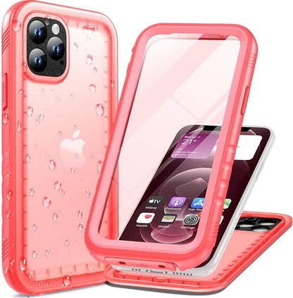 Cozycase Waterproof Case for iPhone 11 Pro Max, Shockproof Full-Body Rugged Bumper Sealed Case with Built-in Screen Protector for iPhone 11 Pro Max 6.5 inch 2019-Pink