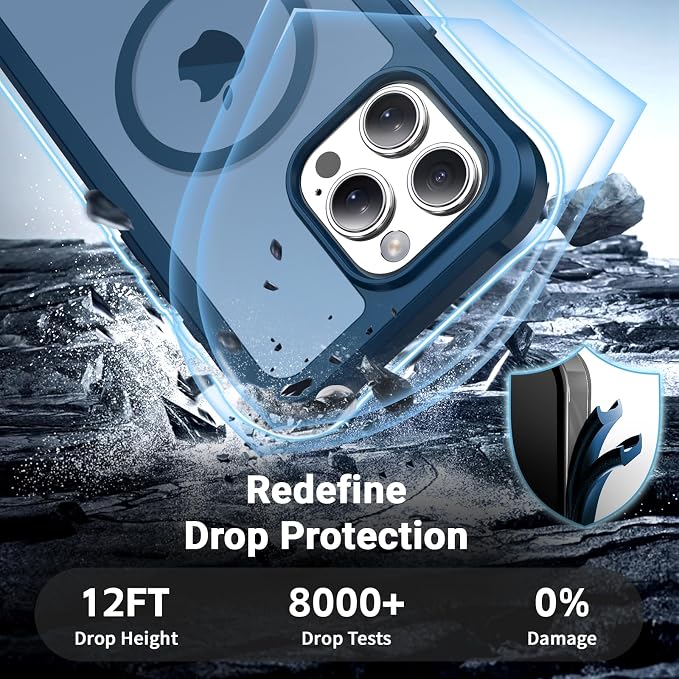 jaroco Magnetic for iPhone 16 Pro Max Case, [Compatible with MagSafe][Military Grade Drop Protection][Heavy Duty Protection][Non-Slip][Shockproof] 2-Layer Durable Bumper Phone Case 6.9''-Deep Blue
