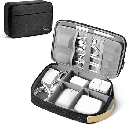 Travelkin Cord Organizer Travel, Cable Organizer For Electronic Accessories | Expandable electronics organizer,Charger organizer case, Large capacity travel case for Card,Usbs, travel essentials