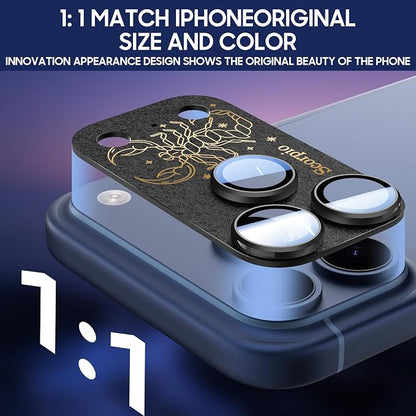 2 Pack Camera Lens Protector for iPhone 17 Pro Max,Capricorn Pattern, AR 360-Degree Protection,Drop Protection,Anti Scratch Full-Coverage,Camera Transmfttance HD,Easy Installation, Black