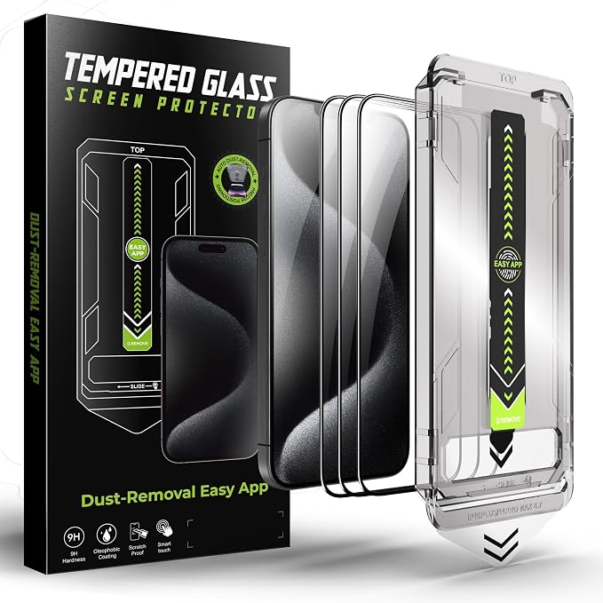 Fpxdesc Screen Protector for iPhone 13/14 and 13 Pro, 9H Tempered Glass, 6.1" HD Clear, Easy install