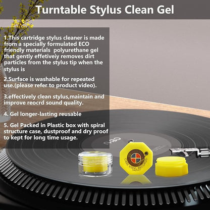 Turntable Stylus Cleaner Turntable Needle Cleaner Gel Stylus Cleaner Gel Anti Static Recorder Player Stylus Cleaner,Yellow
