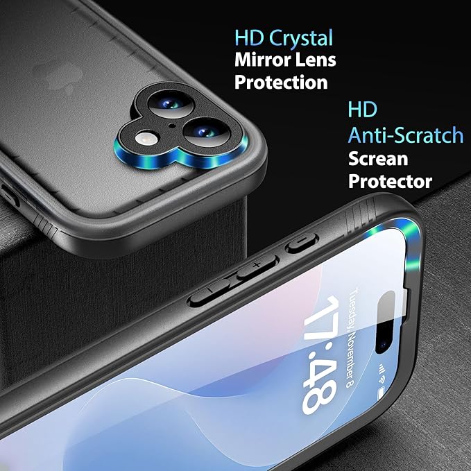 SPORTLINK for iPhone 17 Case - IP68 Waterproof Military Protective Full Body Heavy Duty Shockproof 360 Sealed Dustproof with Camera Screen Protector Phone Cover for iPhone 17 6.3" Black