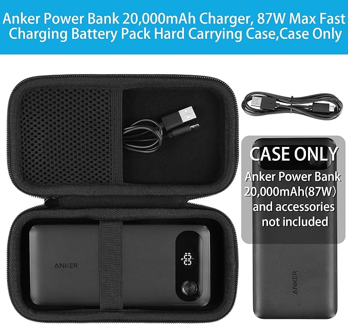 khanka Hard Case for Anker 100W Charging Base + Anker Power Bank 20k