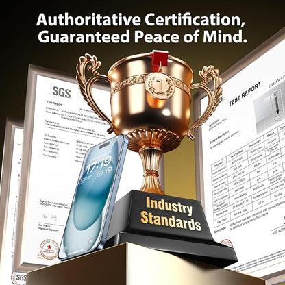 EZ-GLAZ- 4 Pack for iPhone 15 Plus Screen Protector [6.7"] With 2 Pack Camera Lens Protector, 9H+ Hardness 12FT Military Grade Shatterproof Scratch Resistant Durable Tempered Glass Film with Flawless Fit Kit, HD Clear